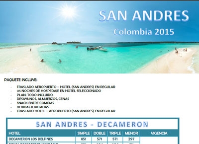 Paquete Colombia San Andres